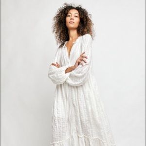 Free people maxi white flowy dress